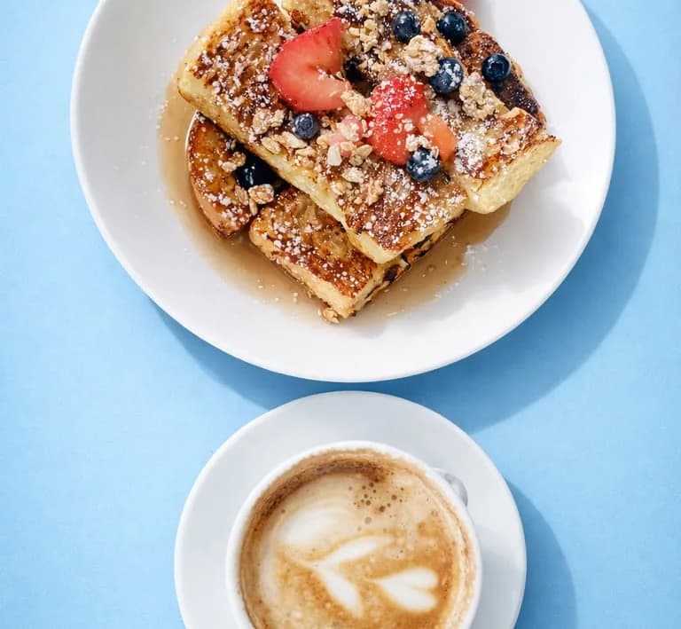 French toast y latte