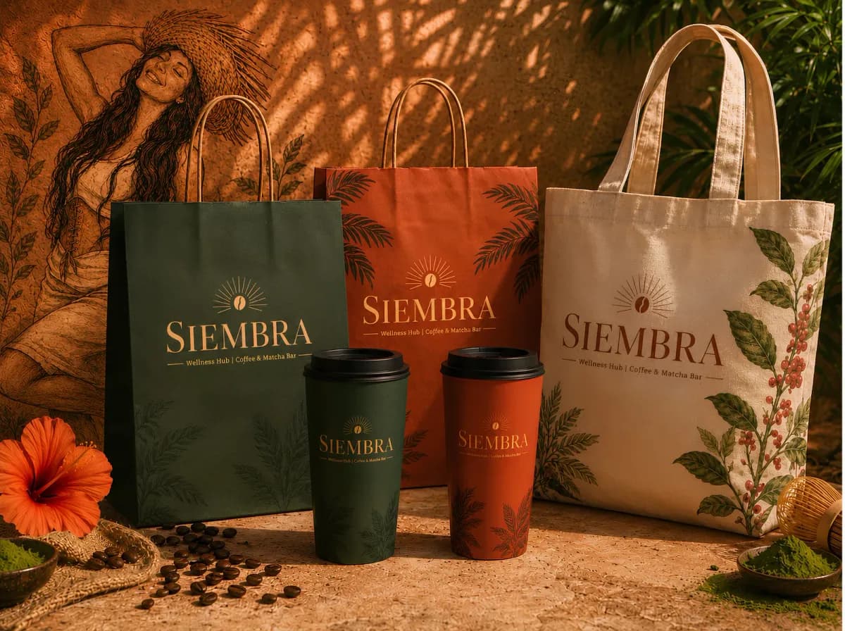 Bolsas, vasos y tote con la marca Siembra